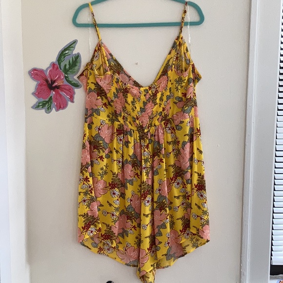 NWT Zenobia Plus Romper Size 3X Floral Hibiscus Flowers Boho Festival Lighweight - Picture 5 of 9